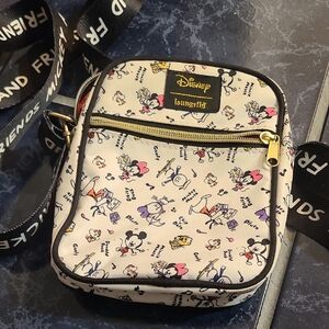 Disney Loungefly White and Black Cartoon Crossbody Bag